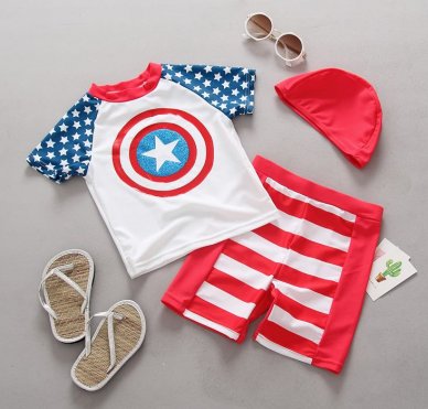 Hee Sung Captain America Children Swimsuit