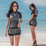 Katie Mesh Sleeves Sporty Tankini