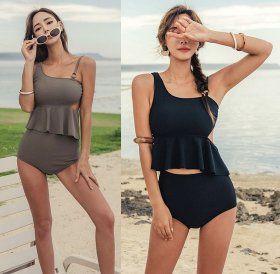 Beatrice One Shoulder Peplum Bikini Swimsuit