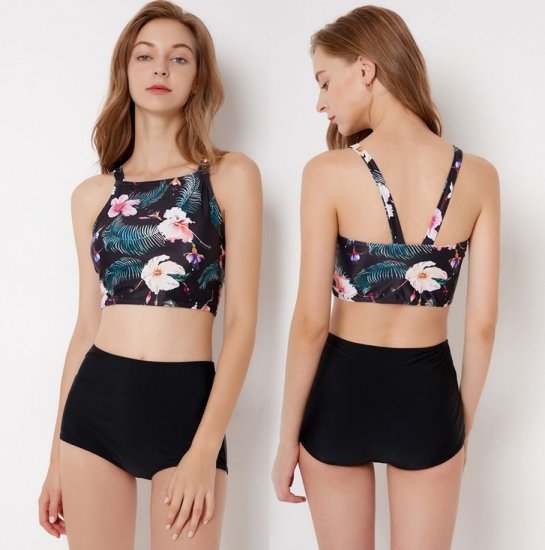Ellis Tropical Floral Cropped Top Bikini Set