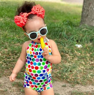 Rainbow Candy Drops Halter Children Swimsuit
